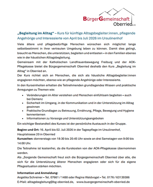 Kurs Alltagsbegleitende